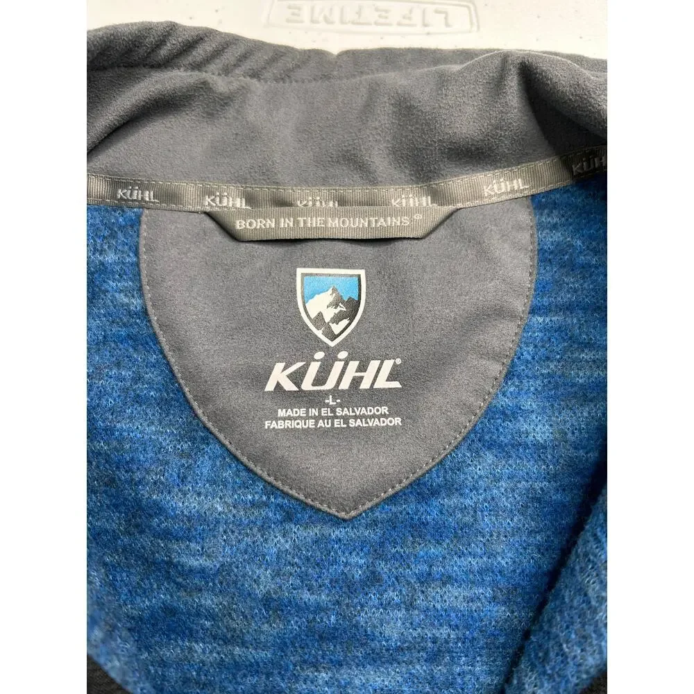 Kuhl Chianti Fleece Full Zip Jacket Men's L Navy Blue Wool Blend Outdoors Hiking
